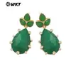 WT-E756 Brincos Clássicos Exquisitos para Mulheres Pedras Preciosas Naturais Multicoloridas Opcionais Gota Zircônia Incrustada JOIAS