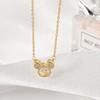 Cadena de clavícula cabeza de Mickey Año Nuevo nuevo color acero de titanio dorado collar para la cintura del hombre pequeño diseño creativo para mujer con colgante de joyería