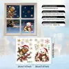 Adesivos de janela de Natal, adesivos eletrostáticos para vidro sem cola, Papai Noel de desenho animado, casa de neve, renas, decorações de janela, adesivos transfronteiriços para feriados