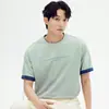 Liquidación Camiseta de Manga Corta con Sensación Fresca de Seda de Hielo para Hombre Verano Nuevo Letra Cuello Redondo Superior Transpirable Camiseta Casual