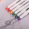 Marcador de duas pontas com janela para anotações de estudante, ponta de cristal chave, ponta transparente, grafite macaron, fornecimento direto da fábrica