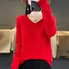 Suéter de malha curto de cor sólida com decote em V, macio e aconchegante, para outono e inverno, caimento solto, 26 peças, para mulheres, peça básica simples