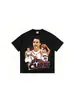 Camiseta de Manga Corta de Algodón Puro Verano Stewell Curry para Hombre, Top Unisex Retro Americano de Cuello Redondo de Media Manga