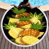 Suprimentos do Fabricante Toalha de Praia Redonda Estampada, Xale, Toalha de Banho, Série Frutas Microfibra 3D Criativa Tapete de Lanche