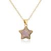 Collar con Colgante de Estrella de Cinco Puntas Aogu Chapado en Oro de 18K para Mujer con Zircón Micro-Incrustado Lujo Accesible Cadena Clavicular Producto Caliente Transfronterizo