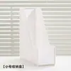 Soporte para Libros Perforador Caja de Almacenamiento de Escritorio Organizador de Revistas de Plástico Habitación de Estudio Dormitorio Cesta de Almacenamiento Grande Simple