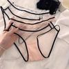 Pure Desire Code ~ Panties sin costuras con borde de encaje Malla Sexy Cintura baja Entrepierna de algodón puro Calzoncillos tipo hipster con trasero abullonado para mujer