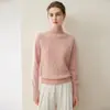 Suéter de Cashmere Puro Novo Outono e Inverno Feminino Gola Meia-Alta Trançado Diamante Modelagem Solta Suéter de Tricô Camada Base Top