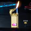 Encendedor de Doble Llama Tipo Linterna de Moda con Conmutación de Llama Directa Fuego Abierto Visual Almacén de Aire Encendedor Inflable Superventas