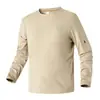 Camiseta de manga larga G-stone con diseño de costura en el hombro, bolsillo, elástico cómodo, antiestática, top versátil