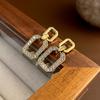 Aretes de Lujo Ligero Vintage Circonita Lazo Cristal Amor Diseño Nicho Elegantes Aretes Pequeños de Moda