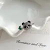 Anel de Panda Tesouro Nacional Fofo Bambu Estilo Chinês Zircônia Design de Nicho Exquisito e Inteligente Estilo Chinês Novo Estilo Chinês Anel Aberto