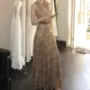 De um Momento [Modern Lover] Vestido Sleeveless Retro Francês com Bainha Torcida, Senso de Design e Saia Longa que Marca a Cintura