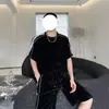 Traje Deportivo Casual de Rayas para Hombre, Verano Estilo Hong Kong Retro Tendencia Marca, Camiseta de Manga Corta Juvenil, Pantalones Cortos Holgados
