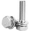 304 Aço Inoxidável Cérebro Plano Hexágono Externo Três Parafuso de Combinação Almofada Plana Cabeça Hexágona Três Parafuso de Combinação M4/M5/M6