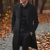Estação de primavera e outono, estilo de comércio exterior, estilo europeu e americano, jaqueta trench coat masculina leve, simples, moderna e elegante, de comprimento médio
