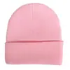 Gorro de Punto de Color Liso de Acrílico Puro Personalizable con Logo, Regalo Lindo para Niñas, Gorro de Lana Tejido Cálido