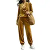 Conjunto de mujer transfronterizo de Amazon otoño/invierno 2026: Top de manga larga con escote drapeado y pantalones de pierna cónica, un conjunto informal de dos piezas para mujeres europeas y americanas
