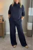 Conjunto de Dos Piezas para Mujer 2025 Europeo y Americano Transfronterizo Nuevo Otoño e Invierno Sudadera Color Sólido Cuello Alto Top Casual Elegante para el Trabajo