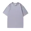 Camiseta de algodón puro de peso pesado de 250 g, gruesa y no transparente, de manga corta, casual y versátil, unisex, color liso, corte holgado, simple, talla grande, básica
