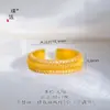 Loja de Ouro Pu Zuo Mesmo Estilo Ouro Areia Mar de Flores Rosa Folha de Louro Ovo de Pombo Zircônia Anel Novo Estilo Chinês Índice Dedo Anel de Luxo Leve