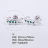 Acero titanio 316L chapado en oro cobre micro-incrustado circonio arete para cartílago de la oreja circonita verde arete para la oreja Europeo y Americano Comercio exterior transfronterizo perforación arete para cartílago de la oreja