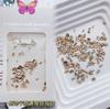 Mini uña de circón invertido diamante champán Mismo estilo de celebridad de internet uña mixta tamaño pequeño circón brillante color champán mismo en ins