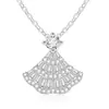Corrente Elegante Minimalista Brilhante de Moissanita Estilo Vestido com Diamantes em Toda a Clavícula, Design Exclusivo, Luxo Leve de Alta Qualidade com Diamante em Forma de Leque