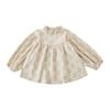 Camisa Doll Floral Feminina Qiu Duo Meng 2026 Nova Coleção Primavera e Outono Camisa Casual Infantil Camisa Elegante de Manga Longa para Bebê