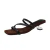 Sandalias de tacón alto tipo mule, cuadradas, de estilo francés retro, zapatos de hada para ir al trabajo en verano, combinadas con faldas