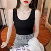 Atacado plus size gordinha menina colete roupa interior feminina verão ombros largos base sem mangas top de malha com linha pequena alça roupa exterior