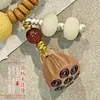 Pulsera de Bodhi con Cuentas de Ábaco Rosa Melocotón, Estilo Chino Versátil de Doble Círculo con Cuentas Budistas, Pulsera Fresca y Suave para Envolver el Dedo para Mujeres