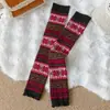 Calcetines largos cálidos de otoño e invierno hasta la rodilla, calcetines altos, calentadores de piernas de lana de conejo apilables, cubiertas para botas, calentadores de piernas coloridos, cubiertas para calcetines de mujer