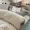 Juego de Cama Estilo Ins, Juego de Cuatro Piezas de Algodón Lavado, Funda de Edredón, Sábana Bajera, Funda de Edredón, Dormitorio de Estudiantes, Juego de Tres Piezas para Cama Individual