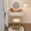 Tocador para dormitorio pequeño, lujo ligero nórdico, simple y mini, modelo nuevo con sensación de alta gama, tocador integrado con armario de almacenamiento