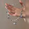 Colar de Borboleta Empilhada com Franjas Estilo Livro Vermelho Pequeno Feminino Princess Escape Luxo Leve Elegante Corrente para Clavícula de Alto Valor