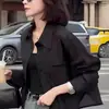 Camisa de proteção solar de chifon preta com gola polo feminina, nova chegada de verão, estilo quente, top curto solto, design de alta qualidade, feminino