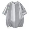 Camiseta de Manga Curta para Homem, Marca Tendência de Verão, Algodão Mamba com Sensação de Gelo, Caimento Solto Casual Esportivo Masculino, Top Masculino Amigo da Pele e Respirável