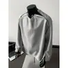 Sudadera de cuello redondo con cremallera lateral, estilo funcional de otoño para hombre, con un diseño único, corte holgado, top casual de manga larga, camiseta de marca moderna
