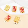 Colgante de Esmalte Chapado en Oro de Aleación Estilo Chino Mahjong León Cuentas Espaciadoras Colgante Accesorios de Cuentas para Pulsera Collar DIY Hecho a Mano