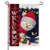 Nova bandeira de jardim de Natal Amazon transfronteiriça com boneco de neve e árvore de Natal, bandeira de linho para feriado para pátio externo