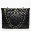 Bolso Cruzado A4 de Gran Capacidad con Patrón de Diamantes Bolso Tote Versátil Bolso de Cadena Europeo y Americano Bolso de Mano Retro Vintage Europeo y Americano