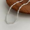 Collar Nalan S925 de plata esterlina con cuentas de doble capa y hueso de serpiente, estilo coreano, sencillo, para el cuello, Y01142