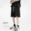 Pantalones cortos deportivos casuales de gofre para hombre, verano, finos, holgados, pantalones cortos de running y fitness de secado rápido, por encima de la rodilla