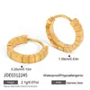 Wanxing Puños de Oreja Lineales Acanalados de Acero Inoxidable Estilo Europeo y Americano 18K, Pendientes de Moda, Simples, Clásicos para Mujer, Nuevo Diseño Versátil Transfronterizo