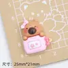 Capibara Flor de Durazno Lindo Resina DIY Joyería Hecha a Mano Pasador Funda para Teléfono Móvil Taza de Agua para Coche Eléctrico Hebilla de Zapato Material