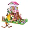 New Girl Blocos de Montar Estrela Villa Princesa Castelo Rosa Casa na Árvore Casa Modelo de Montagem Brinquedo Atacado Transfronteiriço