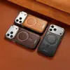 Aplicable a Apple 18ProMax Funda de Teléfono Magnética de Cuero Retro de Negocios iPhone 17 Gama Alta 15 Funda Protectora