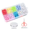 Caja Set Transfronteriza de 10 Compartimentos con Cuentas Letra de Arcilla Suave y Separadores de Colores para Pulsera DIY Joyería Estilo Bohemio