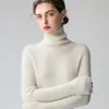 Suéter 100% cachemira pura para mujer, cuello alto, corte ajustado, cálido, nuevo estilo otoño e invierno 2026, camiseta base acanalada